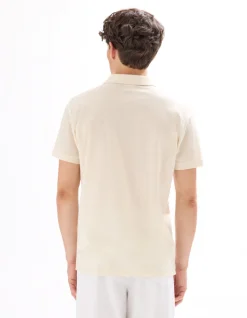 Regular fit polo in effen jersey - beige