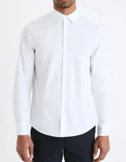 Regular fit popeline hemd 100% katoen - wit