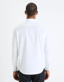 Regular fit popeline hemd 100% katoen - wit