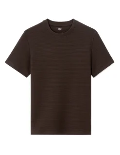 Regular fit T-shirt met ronde hals, 100% katoen, gestructureerd - Carbon