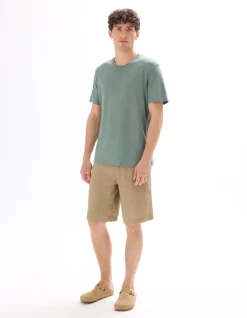 Regular fit T-shirt met ronde hals, 100% katoen - groen