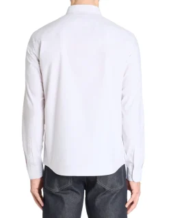 Regular gestreepte shirt 100% katoen - beige