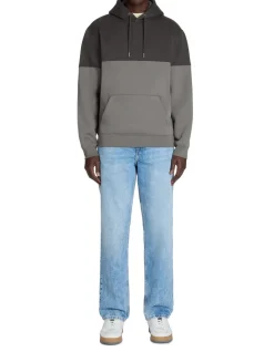 Regular hooded katoenmix sweatshirt - antraciet