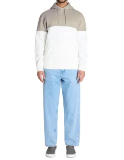 Regular hoodie van katoenmix - bruin