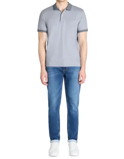 Regular poloshirt 100% katoen - blauw