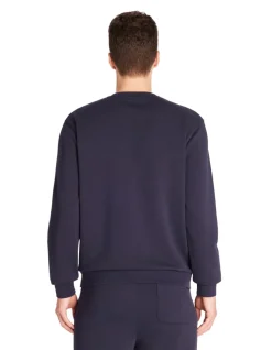 Regular ronde hals sweatshirt 100% katoen - marineblauw