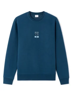 Regular ronde hals sweatshirt van katoenmix - blauw