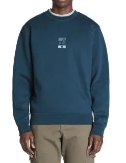 Regular ronde hals sweatshirt van katoenmix - blauw
