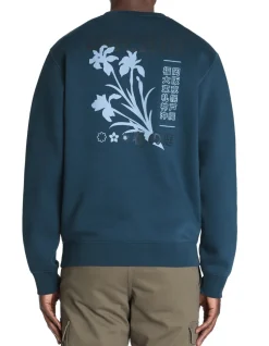 Regular ronde hals sweatshirt van katoenmix - blauw