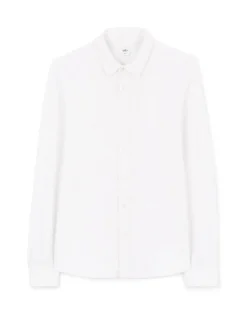 Regular shirt met katoenmix - wit