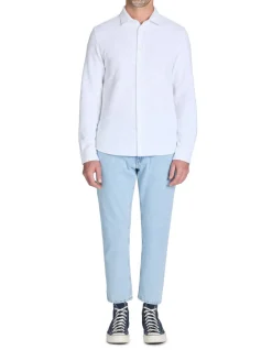 Regular shirt met katoenmix - wit