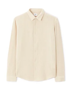 Regular slub overhemd 100% katoen - beige