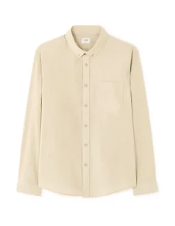 Regular slub overhemd 100% katoen - beige