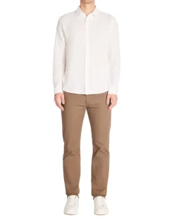 Regular slub shirt 100% katoen - wit