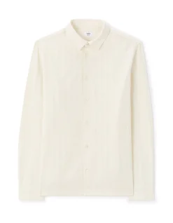 Regulare jacquard shirt 100% katoen - wit