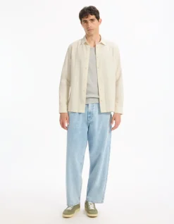 Regulare jacquard shirt 100% katoen - wit