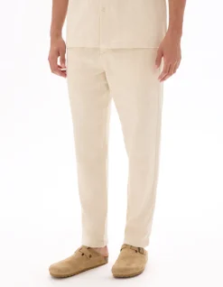 Relaxed broek 100% katoen jacquard - écru