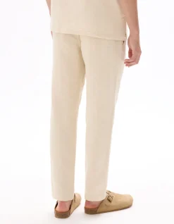 Relaxed broek 100% katoen jacquard - écru