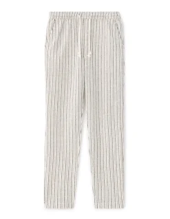 Relaxed katoenmix pantalon - ecru