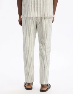 Relaxed katoenmix pantalon - ecru