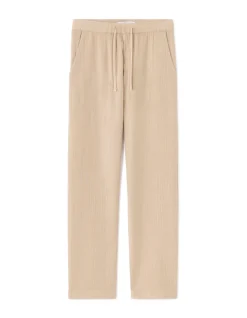Relaxte broek 100% katoenen gaas - beige