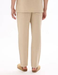 Relaxte broek 100% katoenen gaas - beige