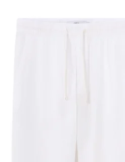 Relaxte broek 100% katoengaas - wit