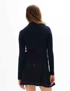 Ribgebreid vest - marineblauw