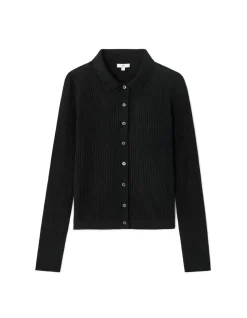 Ribgebreide gilet - zwart