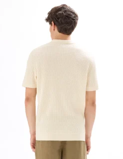 Ribgebreide polo - Normale pasvorm - Beige