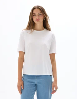 Ronde hals katoenen t-shirt - wit