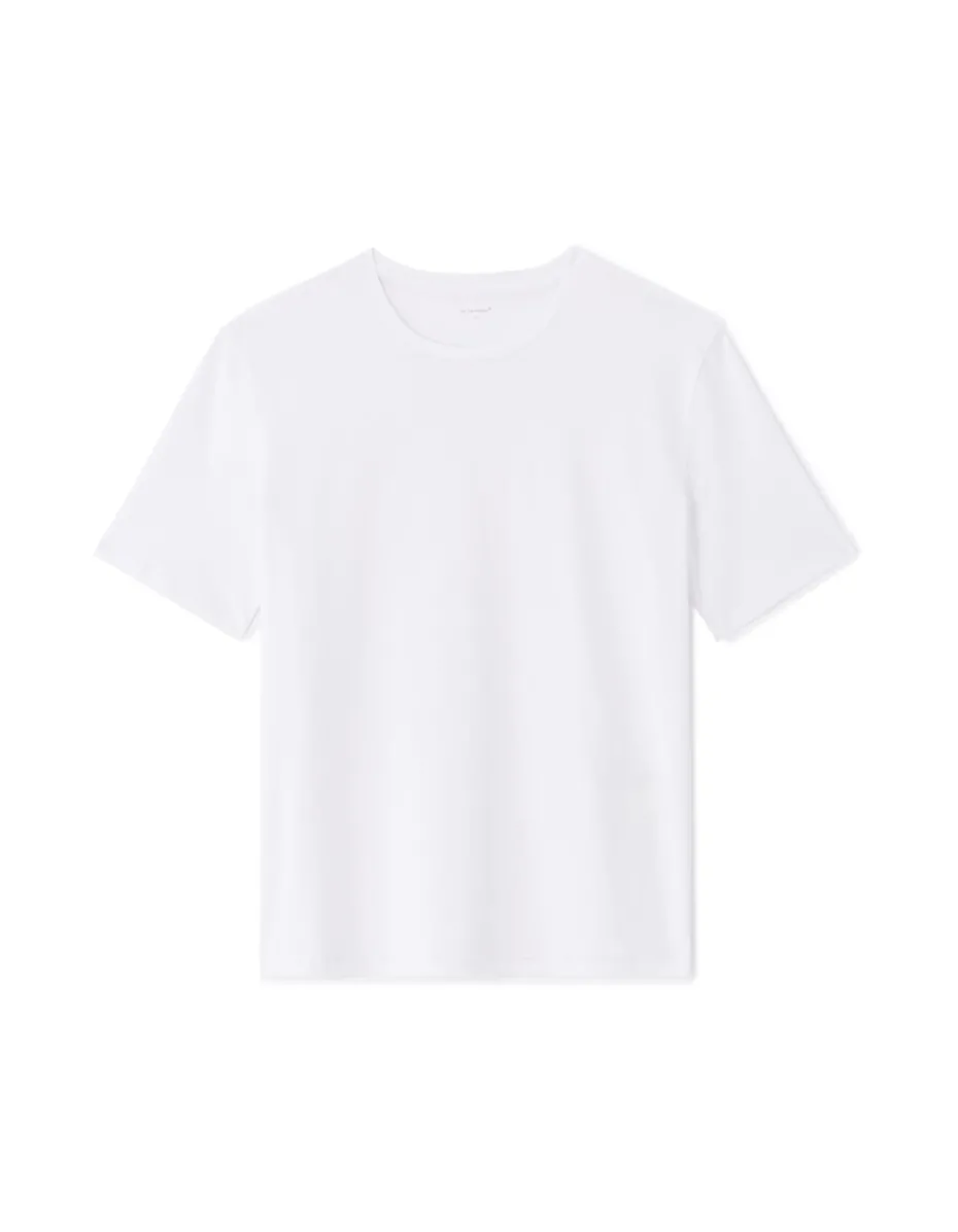 Ronde hals katoenen t-shirt - wit