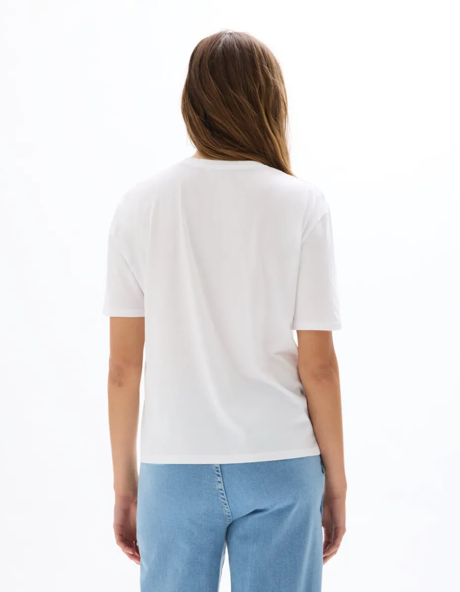 Ronde hals katoenen t-shirt - wit