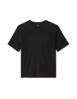 Ronde hals katoenen t-shirt - zwart