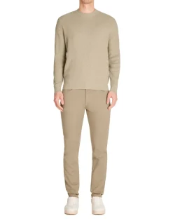 Ronde hals trui 100% katoen - taupe