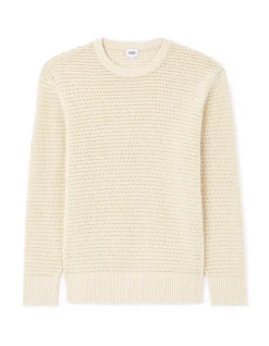 Ronde hals trui 100% katoen - beige