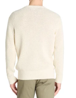 Ronde hals trui 100% katoen - beige