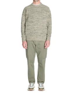 Ronde hals trui 100% katoen - licht taupe