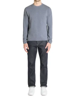 Ronde hals trui 100% katoen - blauw