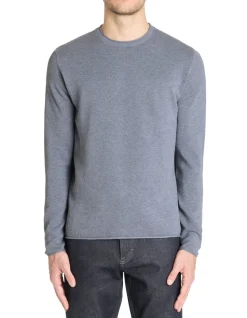 Ronde hals trui 100% katoen - blauw