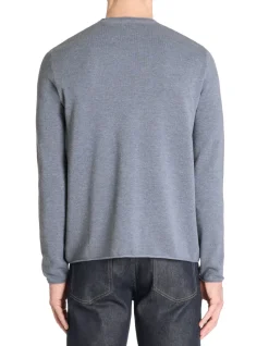 Ronde hals trui 100% katoen - blauw