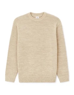 Ronde hals trui van gemengd katoen - beige