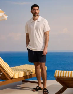 Saint-Tropez - Wit badstof poloshirt