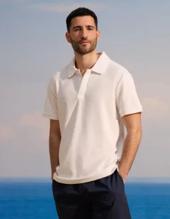Saint-Tropez - Wit badstof poloshirt