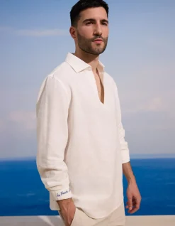 Saint-Tropez - Wit linnen-katoenen overhemd