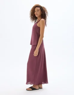 Satijnen midirok - violet