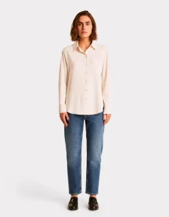 Satijnen overhemd - beige
