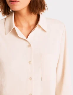 Satijnen overhemd - beige