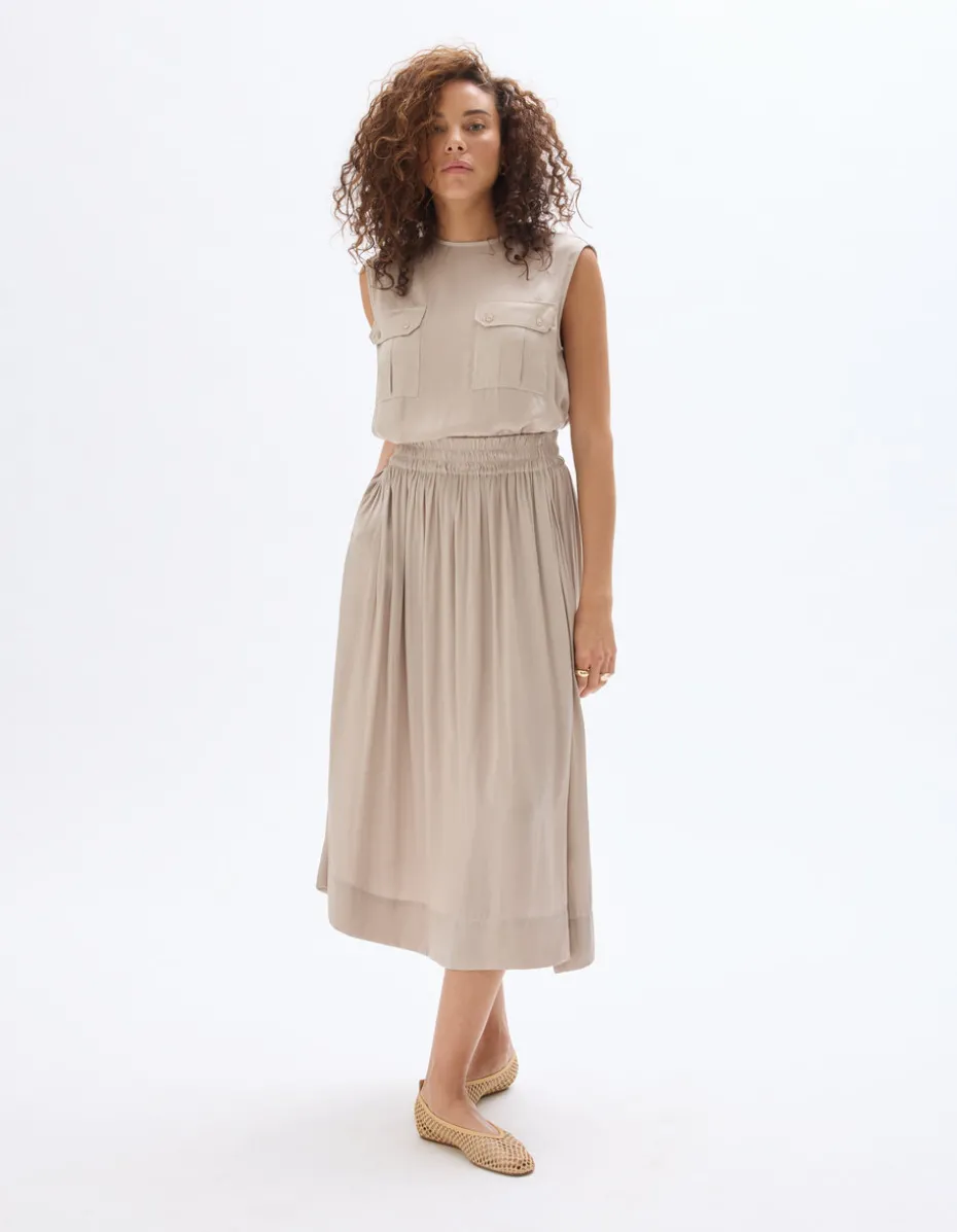 Satijnen rok - beige
