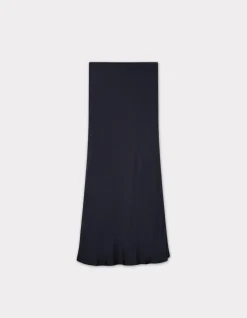 Satijnen rok - marineblauw